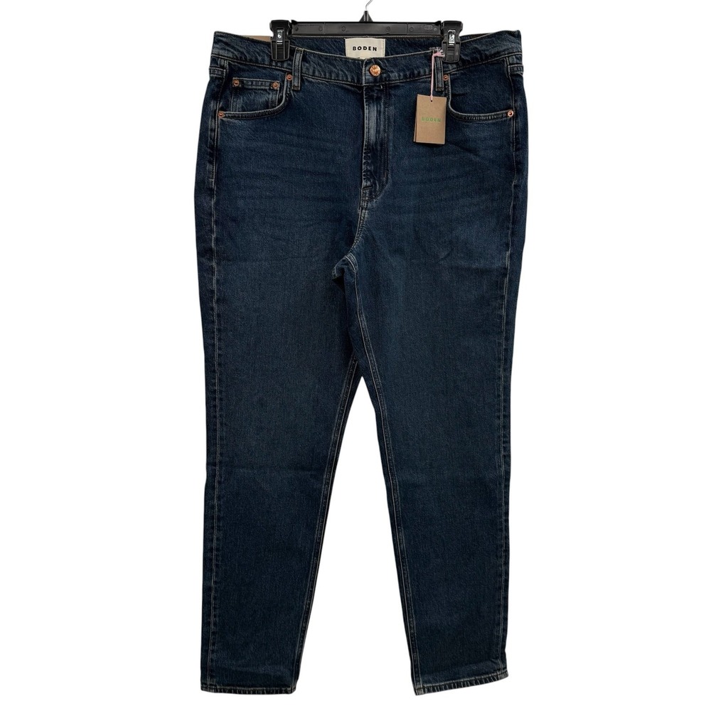Boden Girlfriend Jeans Womens w32 L  Blue Denim Mid Rise Fitted Relaxed